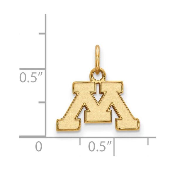 14k Gold Plated Silver U. of Minnesota XS (Tiny) Initial M Charm - Picture 2 of 3